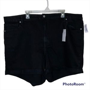 Old Navy 26 Shorts Black HIGH-RISE O.G. STRAIGHT 5 inch inseam Rolled Hem